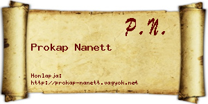 Prokap Nanett névjegykártya